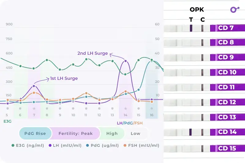 Tracking double LH surges using OPK and Inito