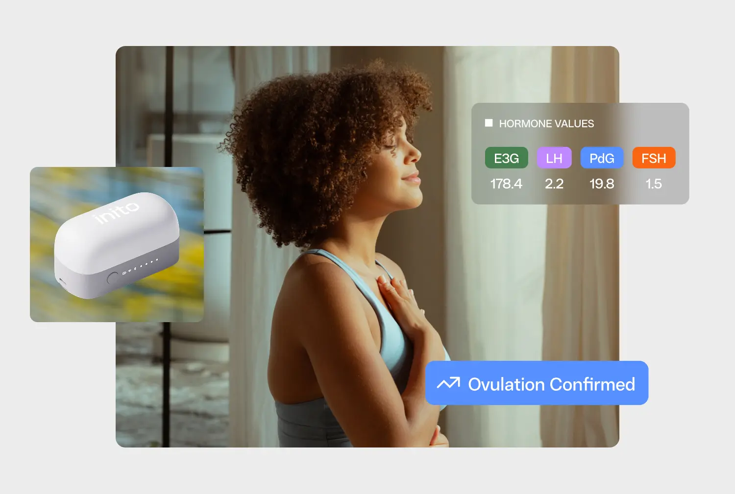 Woman feeling confident about her fertility journey after using the Inito Fertility Monitor