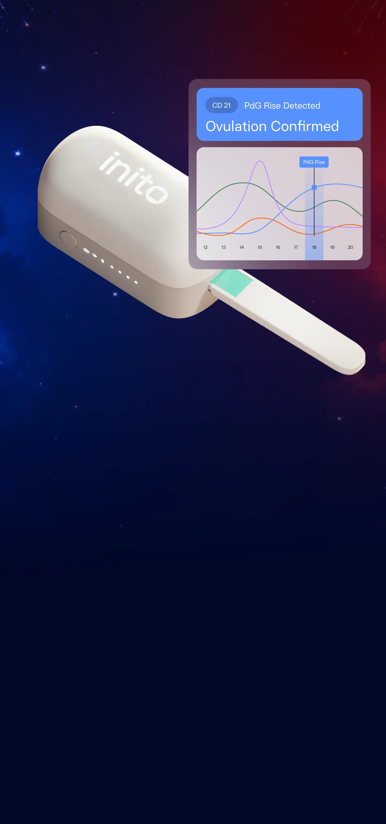 Inito fertility monitor device on a wooden desk