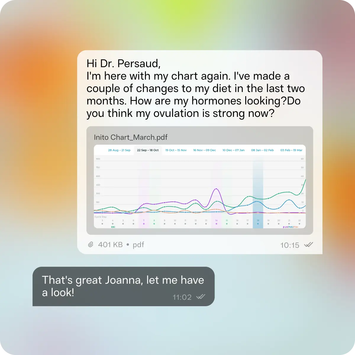 Doctor conversation app screenshot